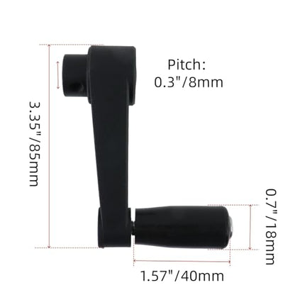 1 Set 3.35 Inch Nylon Crank Handle for Industrial Machinery - style: HD-8mm/1 Set