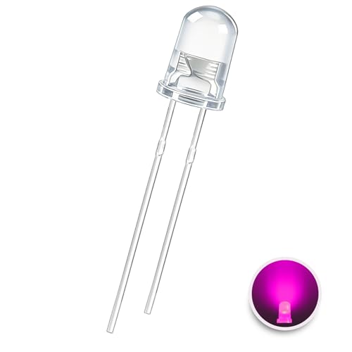 100PCS 3mm Pink LED Diodes, Clear Lens, Through-Hole - color: (Transparent) PINK, size: 3MM