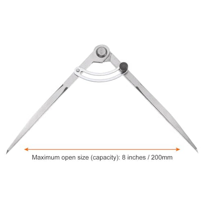 HARFINGTON Wing Divider Compass 8 Inch 200mm Adjustable Lockable Woodworking Compass for Metalworking Geometry Drawing Woodworking - size: 8"