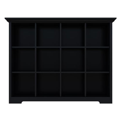 OSCHF 12-Cube Open Bookcase with Base, 3-Tier Wooden Bookshelf, Black - color: Black, size: 12-Cube