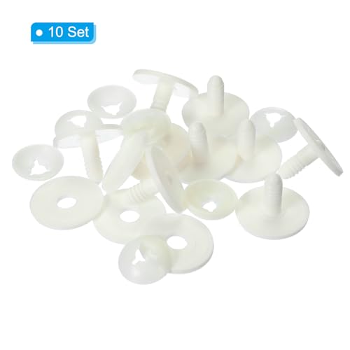 PATIKIL 45mm Doll Joints, 10 Set Plastic Removable Animal Joints Connector Engage Bolt for Bear Soft Limbs Making Head Joints DIY Crafts Accessories, White - size: 45mm