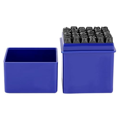 MOPFOL 36 Pcs 6mm Carbon Steel Letter Number Stamp Set - Metal Wood Leather Engraving Punch Tools with Carrying Case