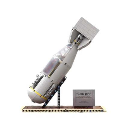 WWII Little Boy Bomb MOC Building Blocks Display Model Kit with Internal Mechanical Structure and Display Stand (407PCS) - style: Bomb 1