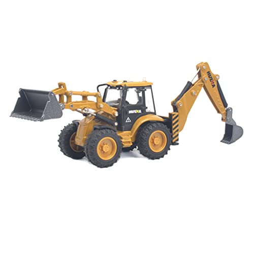 Ailejia Die-cast Backhoe Loader Excavator Truck Toys Heavy Duty Wheeled 1/50 Metal Engineering Vehicle Construction Tractor Model Toy for Boys (Backhoe) - color: Backhoe