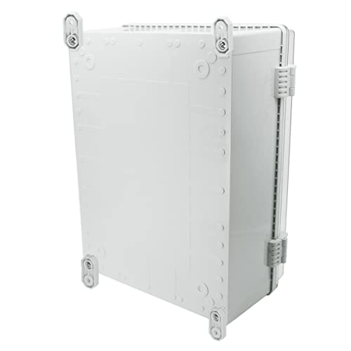 Zulkit Junction Box ABS Plastic Waterproof IP65 Electrical Boxes Hinged Shell Clear Cover Outdoor Universal Project Enclosure with Mounting Plate and Wall Brackets 15.7x11.8 x6.7 inch(400x300x170mm) - size: 15.75" x 11.8" x 6.7"