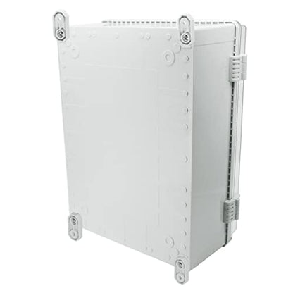 Zulkit Junction Box ABS Plastic Waterproof IP65 Electrical Boxes Hinged Shell Clear Cover Outdoor Universal Project Enclosure with Mounting Plate and Wall Brackets 15.7x11.8 x6.7 inch(400x300x170mm) - size: 15.75" x 11.8" x 6.7"