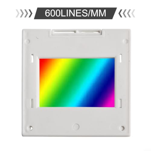 Plastic Transmission Diffraction Grating 50X50mm Frame, 80/300/600/1000/1200/1600 Lines For Light For Spectrum Analysis And Science Demonstrations(600lines/mm) - size: 600lines/mm