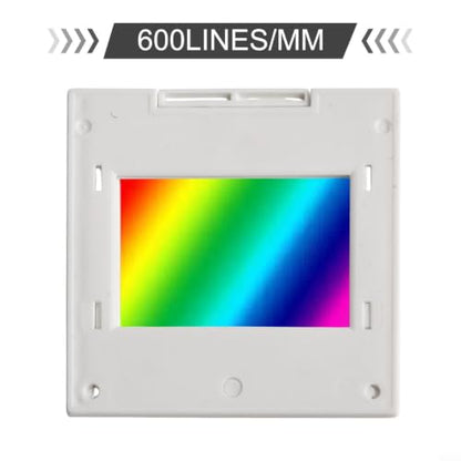 Plastic Transmission Diffraction Grating 50X50mm Frame, 80/300/600/1000/1200/1600 Lines For Light For Spectrum Analysis And Science Demonstrations(600lines/mm) - size: 600lines/mm