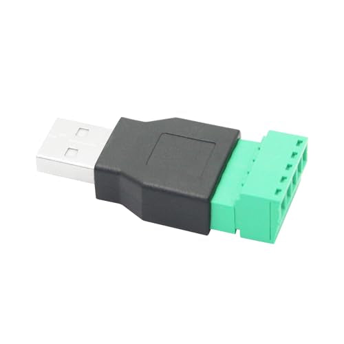 2-Pack USB 2.0 A Male to 5-Pin Screw Terminal Adapter - style: USB A Male Terminal - 2Pcs