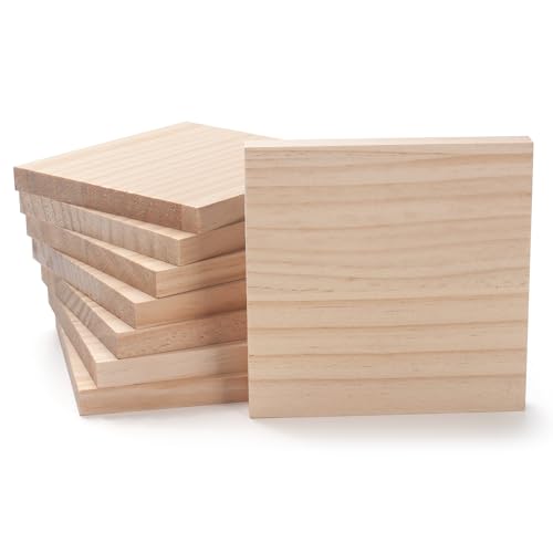 5″ X 5″ Wood Squares Wooden Blocks for Crafts 1/2″ Thick, 8 PCS Blank Wood Blocks Planks Pieces for Crafting, Unfinished Wooden Boards Panels for Paintings, DIY Signs, Woodworking - size: 5″x5″x1/2″ - 8PCS