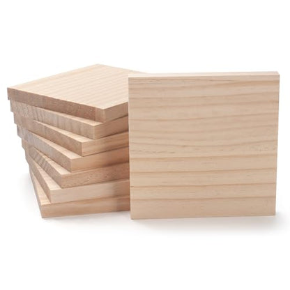 5″ X 5″ Wood Squares Wooden Blocks for Crafts 1/2″ Thick, 8 PCS Blank Wood Blocks Planks Pieces for Crafting, Unfinished Wooden Boards Panels for Paintings, DIY Signs, Woodworking - size: 5″x5″x1/2″ - 8PCS