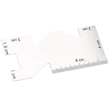 Metal Sewing Ruler, 3.9 Inch Multifunctional Gauge with Brush 3Pcs Tailor Pens for Embroidery Handicraft DIY Tailoring Lineation Precise 10cm Knitting Gauge for Fabric Marking