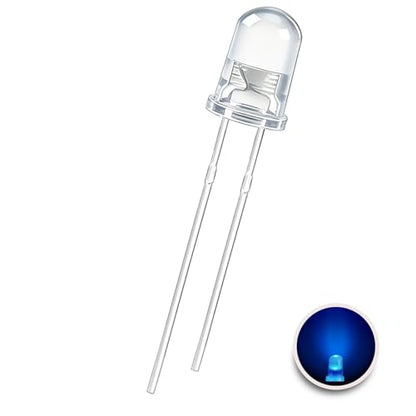 100PCS 3mm Blue LED Diodes, Clear Lens, Through-Hole Lights - color: (Transparent) BLUE, size: 3MM