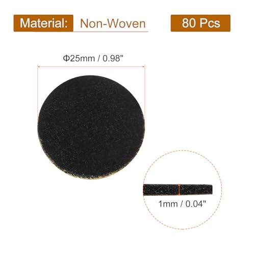 uxcell 80Pcs Round Felt Circles,25mm (1") Black Non-Woven Fabric - color: Black, size: 25mm