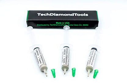 TechDiamondTools Diamond Polishing Paste Kit — 3 Grits (1500, 3000, 5000) | USA Made | Oil-Based Syringes | Progressive Polishing Set for Metal, Glass, Gemstone, Knife, Jewelry | 10% Diamond Powder - size: 1500 3000 5000 Grit, style: Light 10% concentrati