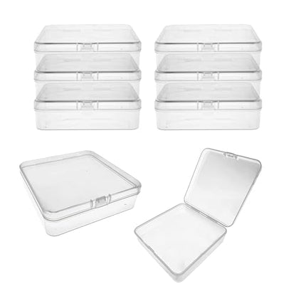 LJY 8 Clear Square Plastic Boxes, 4.9 x 4.9 x 1.4 in for Watch Parts - color: Clear, size: 4.9×4.9×1.4 in