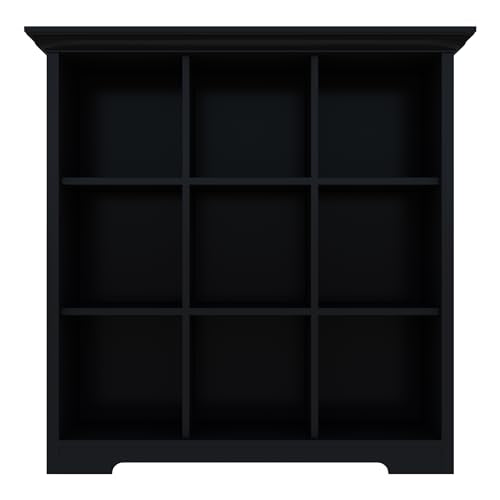 OSCHF 9-Cube Open Bookcase with Base, 3-Tier Wooden Bookshelf, Black - color: Black, size: 9-Cube