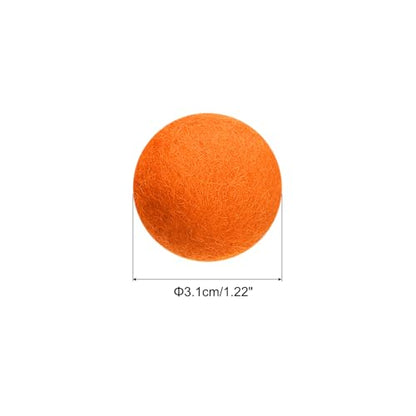 PATIKIL Wool Felt Balls Beads Wool Felting Pom 3.1cm 31mm Orange for Home Crafts Handcrafts Project DIY Pack of 10 - color: Orange