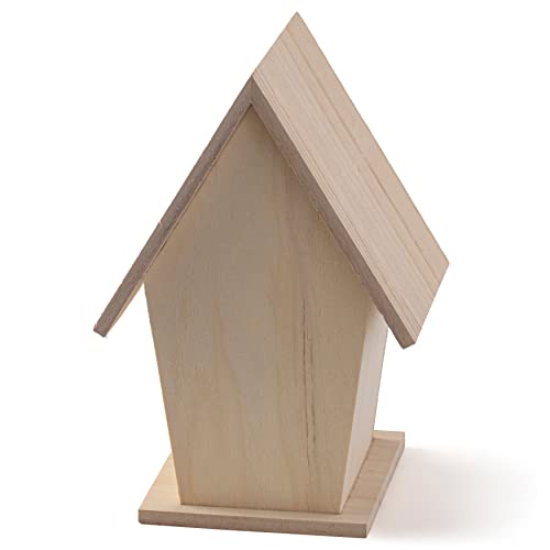 Make Market 8.5" Wood Birdhouse - Unfinished Birdhouse Made of 100% Wood, Outdoor Nesting Boxes - Bulk 8 Pack