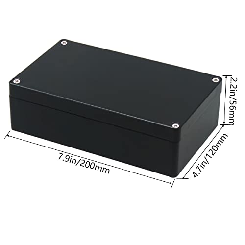 Junction Box, Zulkit Project Box IP65 Waterproof Outdoor Box ABS Plastic Electrical Boxes Electronic Enclosure Black 7.9 x 4.7 x 2.2 inch(200 x 120 x 56 mm)(Pack of 1) - size: 7.9" x 4.7" x 2.2"(Pack of 1)