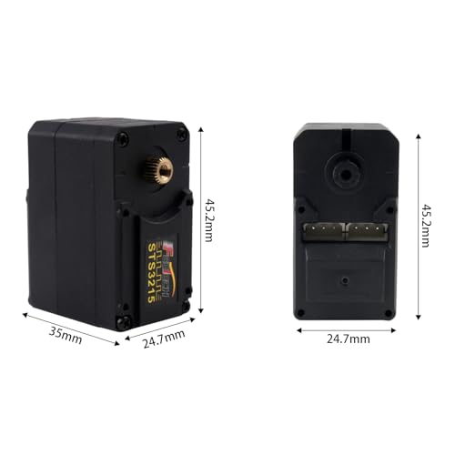 Feetech ST-3215 360° Robot Servo Motor 7.4V 19KG Magnetic Encoder Serial Bus Servo w1/345 1/191 1/147 Gear Ratio for Robotics Arm Projects SO-ARM100 URT1 Compatible (1-147 Gear Ratio)