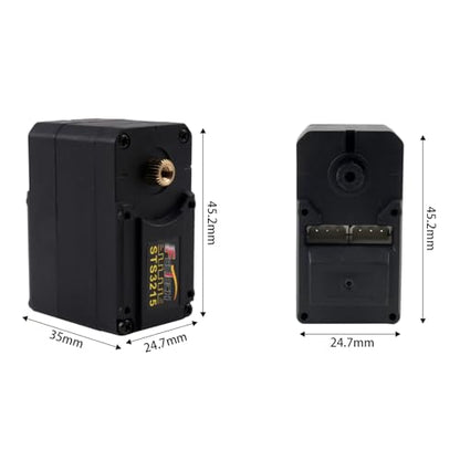 Feetech ST-3215 360° Robot Servo Motor 7.4V 19KG Magnetic Encoder Serial Bus Servo w1/345 1/191 1/147 Gear Ratio for Robotics Arm Projects SO-ARM100 URT1 Compatible (1-147 Gear Ratio)