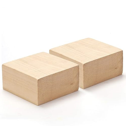 Basswood Carving Blocks - 2 Pack 4 x 4 x 2 inch Whittling Bass Wood Blocks Wood Carving Kit for Beginners, Soft Woodworking Blanks for Whittling, Use for Home, Crafts, Arts, DIY Projects - size: 2 PACK 4 x 2 x 2 Inch