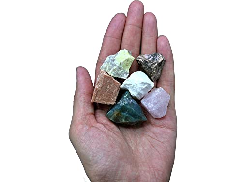 Amazing Gemstone Crystals for Love Manifestation, Set of 6 Rose Quartz, Rhodonite, Peach Moonstone, Serpentine, Scolecite and Moss Agate Healing Crystals and Stones - color: Love Manifestation Crystals