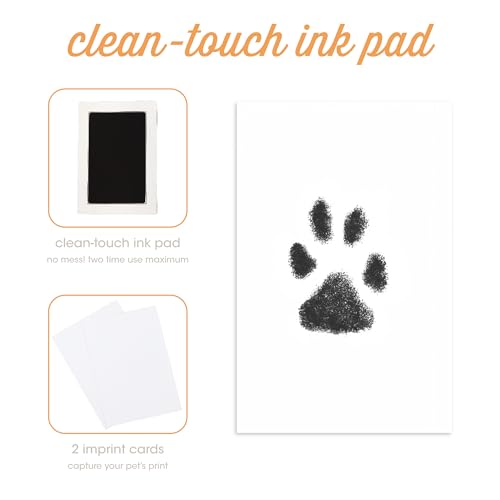 Pearhead Pet Pawprints Desk Picture Frame, Pet Memorial Keepsake, White Photo Frame For Pet, Imprint Kit - color: Pawprints White Tabletop Picture Frame