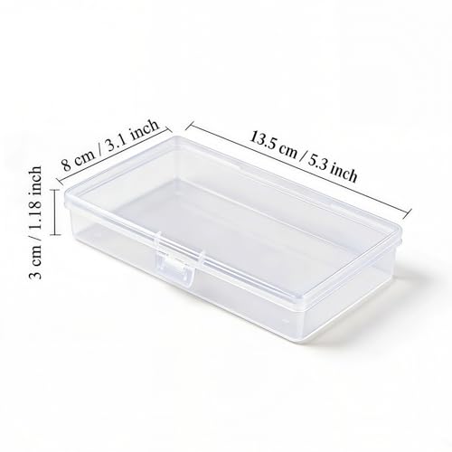 12 Pack Rectangular Clear Plastic Storage Containers - size: 5.3 x 3.1 x 1.18 inch