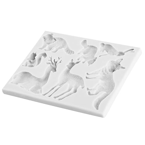 Woodland Animal Polymer Clay Mold Squirrel Rubbit Silicone Molds - color: Style F