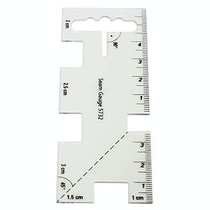 HONEYSEW 5-in-1 Sliding Gauge Measuring Sewing Tool with Free Seam Gauge Ruler - color: Style 1