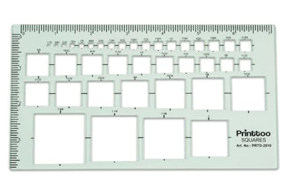 Printtoo Square Geometry Template Drafting Stencil Ruler Technical Tool Set - color: Series -PRTD-2810A