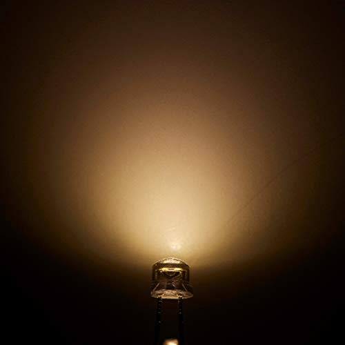 CHANZON 100 pcs 5mm Warm White Straw Hat LED Diode Lights (DC 3V 20mA) - color: H) Warm White (100pcs)