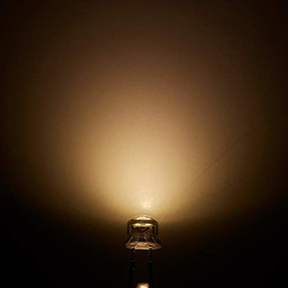 CHANZON 100 pcs 5mm Warm White Straw Hat LED Diode Lights (DC 3V 20mA) - color: H) Warm White (100pcs)