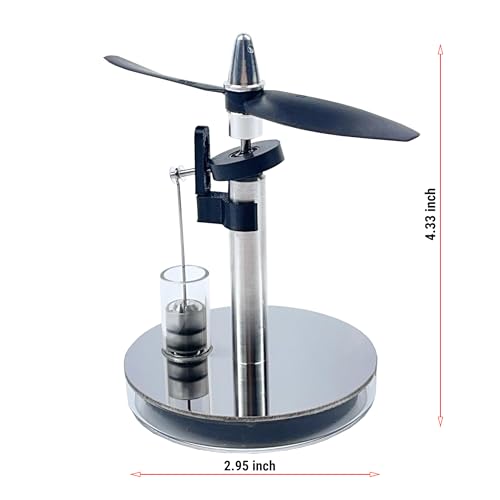 Sunnytech Mini Low Temperature Stirling Engine Motor Mechanical Skills Educational Model Black LT004 - color: Metallic Black
