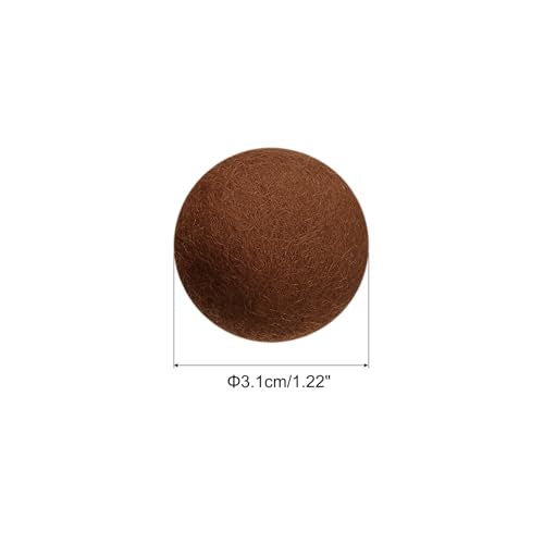 PATIKIL Wool Felt Balls Beads Wool Felting Pom 3.1cm 31mm Brown for Home Crafts Handcrafts Project DIY Pack of 10 - color: Brown