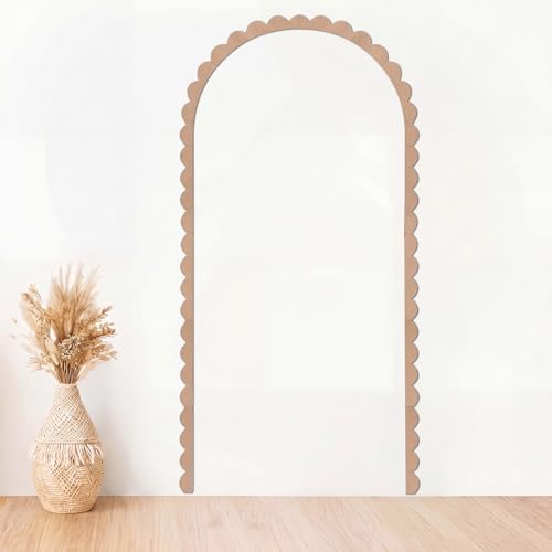 Novabright Unfinished Wood Arch Trim, 72 x 36 Inch, Scalloped - size: 72 x 36 Inch, style: Scalloped