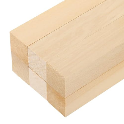 MECCANIXITY 6Pcs Basswood Sticks 1"x1"x8" Square Wooden Dowel Rods - size: 1" x 1" x 8"
