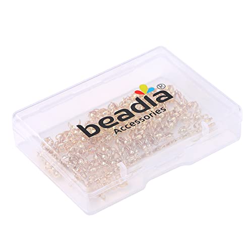 BEADIA 14K Gold Plated End Caps Non Tarnish 3x6mm 200pcs for Jewelry Making Findings - color: End Caps 14K Gold, size: 3x6mm