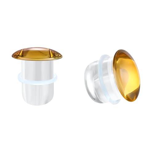 Glass Ear Stretching Kit Single Flare Plugs & Rubber Rings Unique 1mm Increments 3mm-25mm Gradual Sizing Smooth Glass Gauges for Daily Wear Earring Expander Stretcher Piercing Body Jewelry 2Pc - color: Brown, size: 18mm