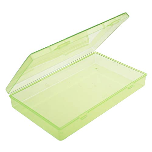 Goodma 4 Pieces Rectangular Plastic Storage Boxes, Green, 7.1x4.3x1.2 inch - color: Green, size: 7.1 x 4.3 x 1.2 in