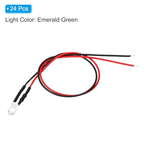 PATIKIL Tiny LED Diode Light Mini Bulb 5mm 3-6V DC Emerald Green 3-6V DC - color: Emerald Green, size: 5mm
