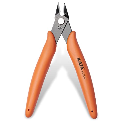KATA Mini Flush Cutters, 5-Inch Micro Wire Cutters for Jewelry & Model Kits - color: 1 Pack 5" Flush Cutter Orange