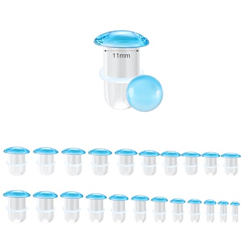 Glass Ear Stretching Kit Single Flare Plugs & Rubber Rings Unique 1mm Increments 3mm-25mm Gradual Sizing Smooth Glass Gauges for Daily Wear Earring Expander Stretcher Piercing Body Jewelry 2Pc - color: Blue, size: 11mm