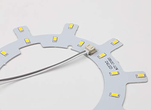 Led Ceiling Light Panel Fixtures 12w Ceiling Fan Light Retrofit kit Circle Replacement Board Bulb 6000K 1-Pack(White) - color: White