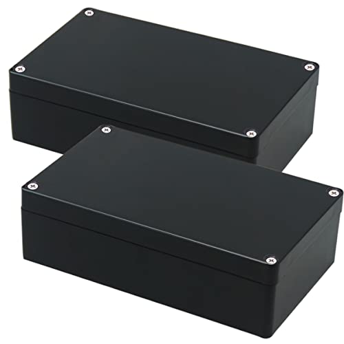 Junction Box, Zulkit Project Box IP65 Waterproof Outdoor Box ABS Plastic Electrical Boxes Electronic Enclosure Black 7.9 x 4.7 x 2.2 inch(200 x 120 x 56 mm)(Pack of 2) - size: 7.9" x 4.7" x 2.2"(Pack of 2)