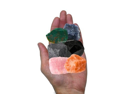 Crystals for Pregnancy, Set of 6 Blood Stone, Iolite, Hematite, Rose Quartz, Black Obsidian and Sunstone Healing Crystals and Stones - color: Pregnancy Crystals