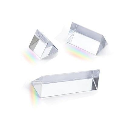 Equilateral Crystal Prisms Set,Optical Glass Prisms for Physics Teaching