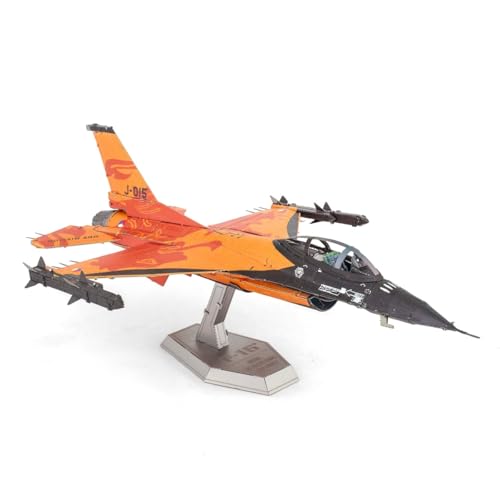 Metal Earth F-16 Royal Netherlands Orange Lion 3D Metal Model Kit Fascinations